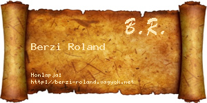 Berzi Roland névjegykártya